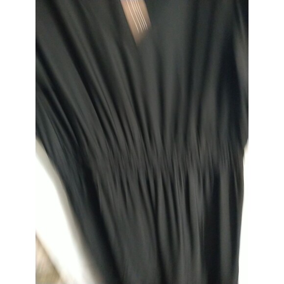 J. Jill Maxi V-neck Ruffled Sleeve Dress Black Nwt 3x Boho Feminine - Picture 5 of 13